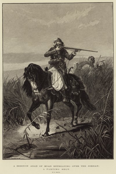 Moablı bir Bedevi Arap, Ürdün üzerinde geri çekilirken, Bir Ayrılık Vuruşu by Richard Beavis